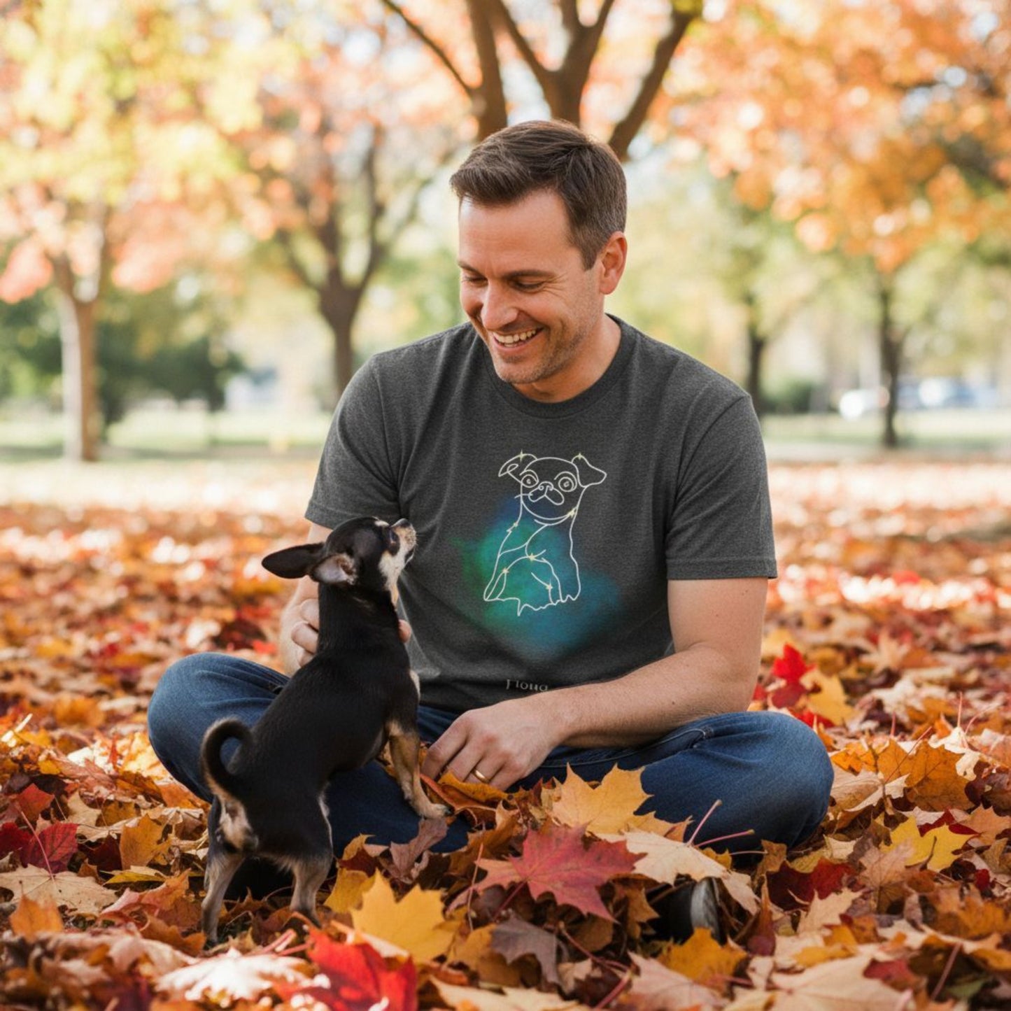 Personalized Comfort Colors T-Shirt | Mystic Constellation Design | Add Dog Photo & Name_Doggo Mojo_T-shirts_2