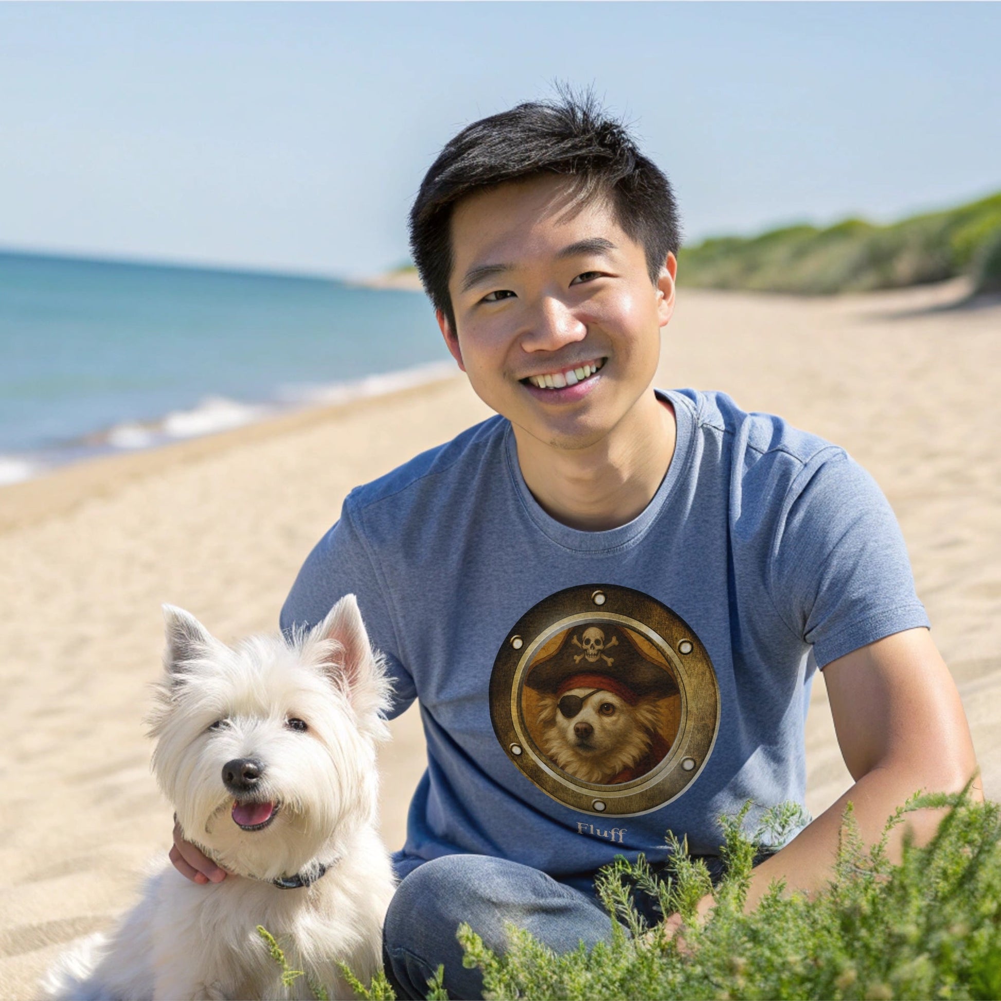 Personalized Comfort Colors T-Shirt | Pirate Pup Design with Your Dog's Photo & Name_Doggo Mojo_T-shirts_2