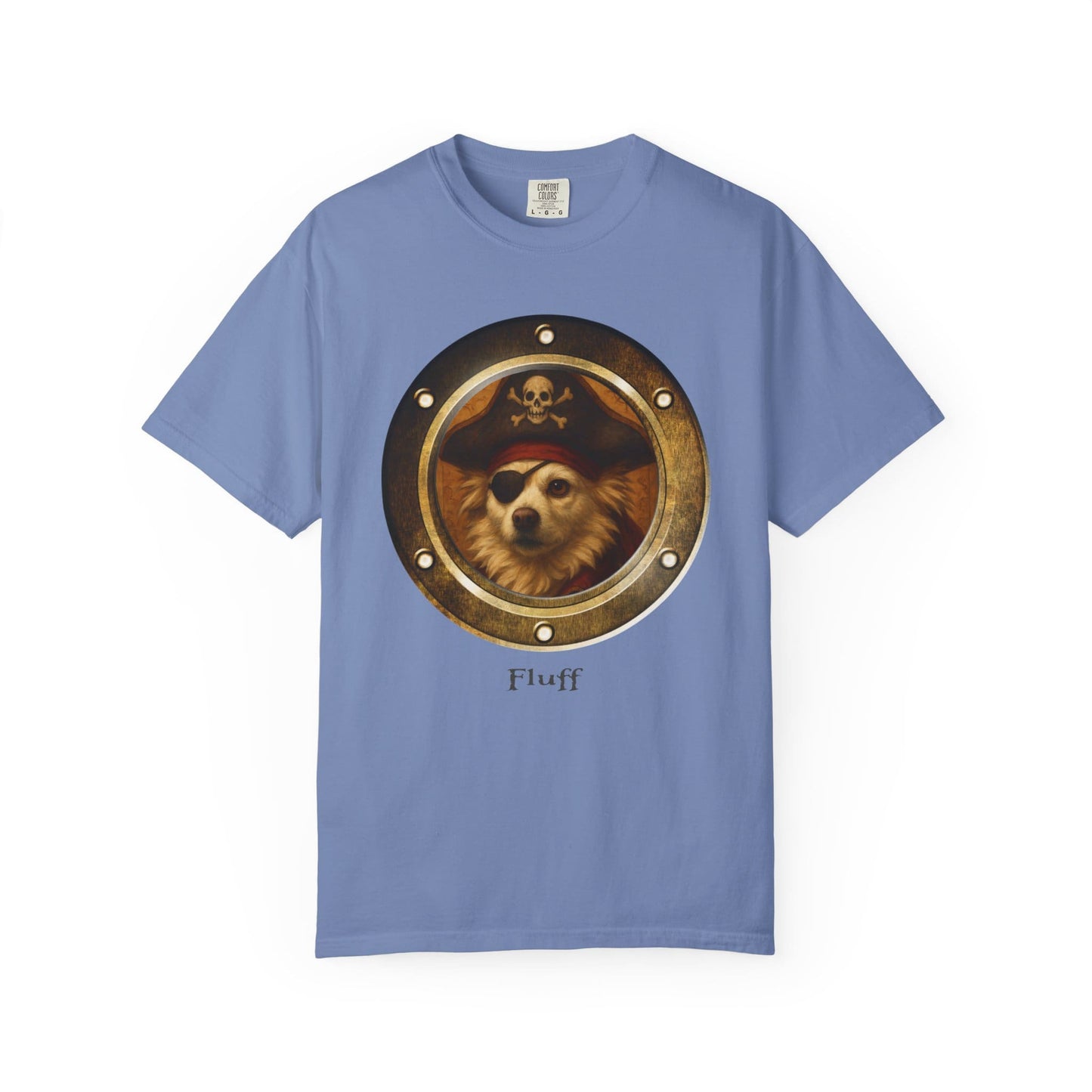 Personalized Comfort Colors T-Shirt | Pirate Pup Design with Your Dog's Photo & Name_Doggo Mojo_T-shirts_15