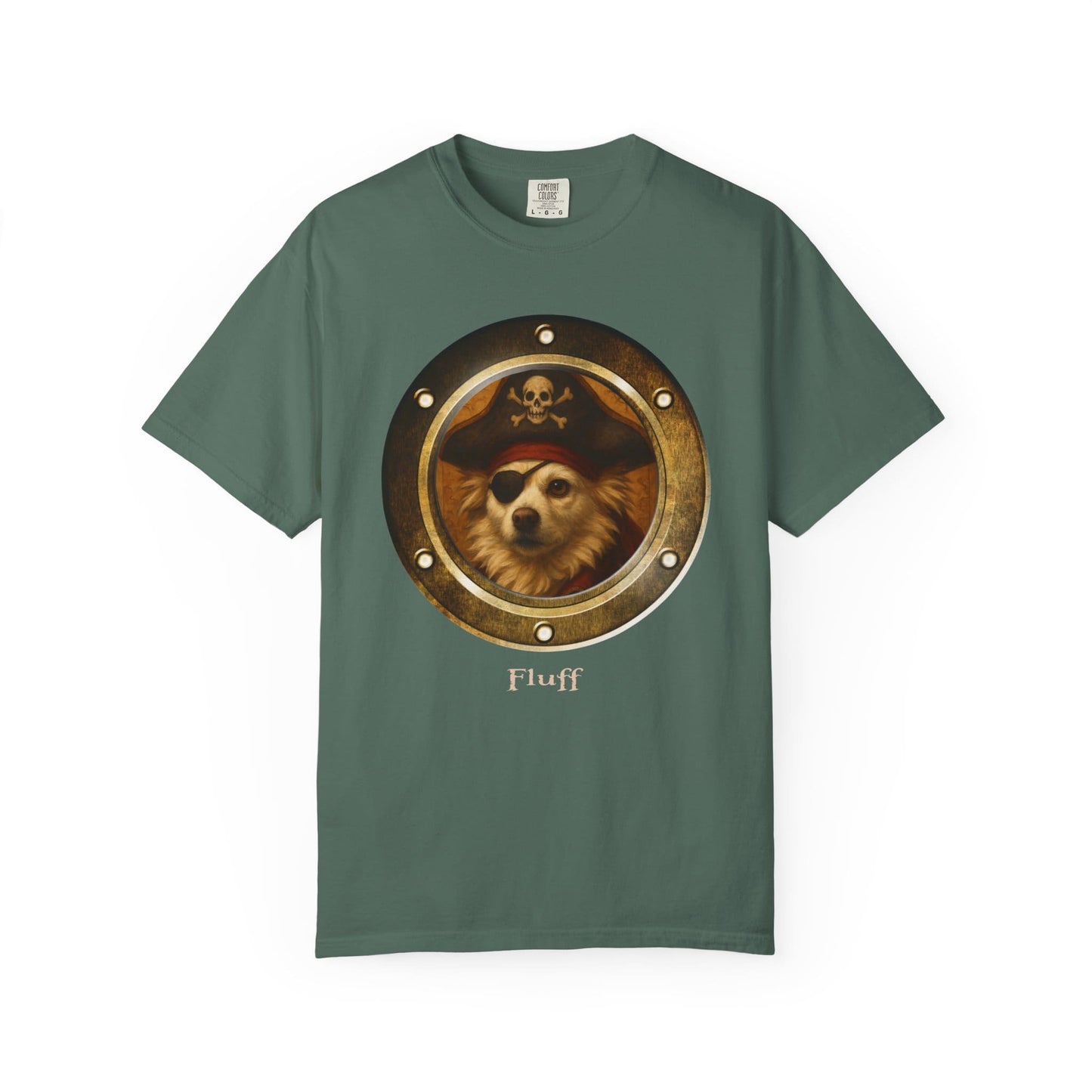 Personalized Comfort Colors T-Shirt | Pirate Pup Design with Your Dog's Photo & Name_Doggo Mojo_T-shirts_16