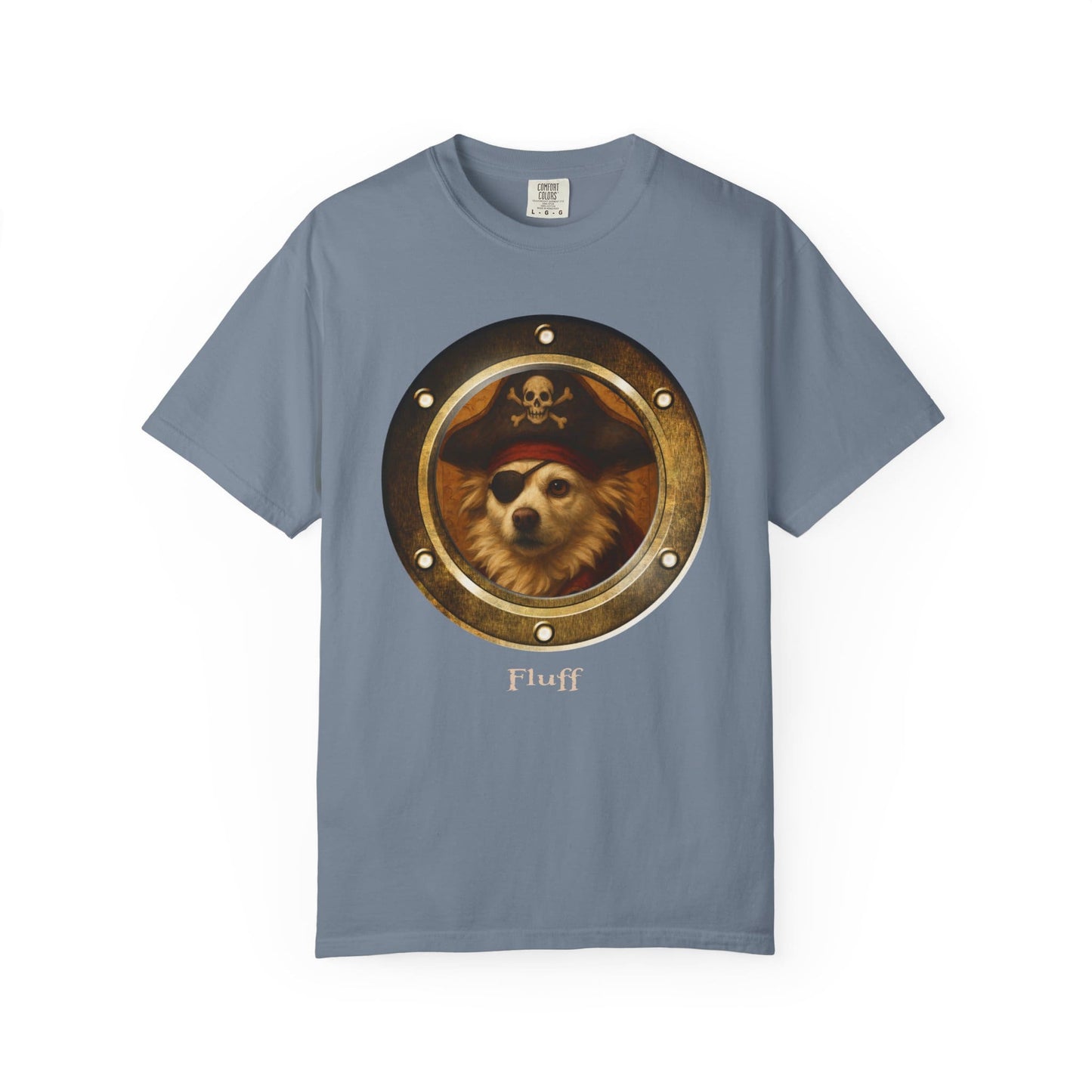 Personalized Comfort Colors T-Shirt | Pirate Pup Design with Your Dog's Photo & Name_Doggo Mojo_T-shirts_14