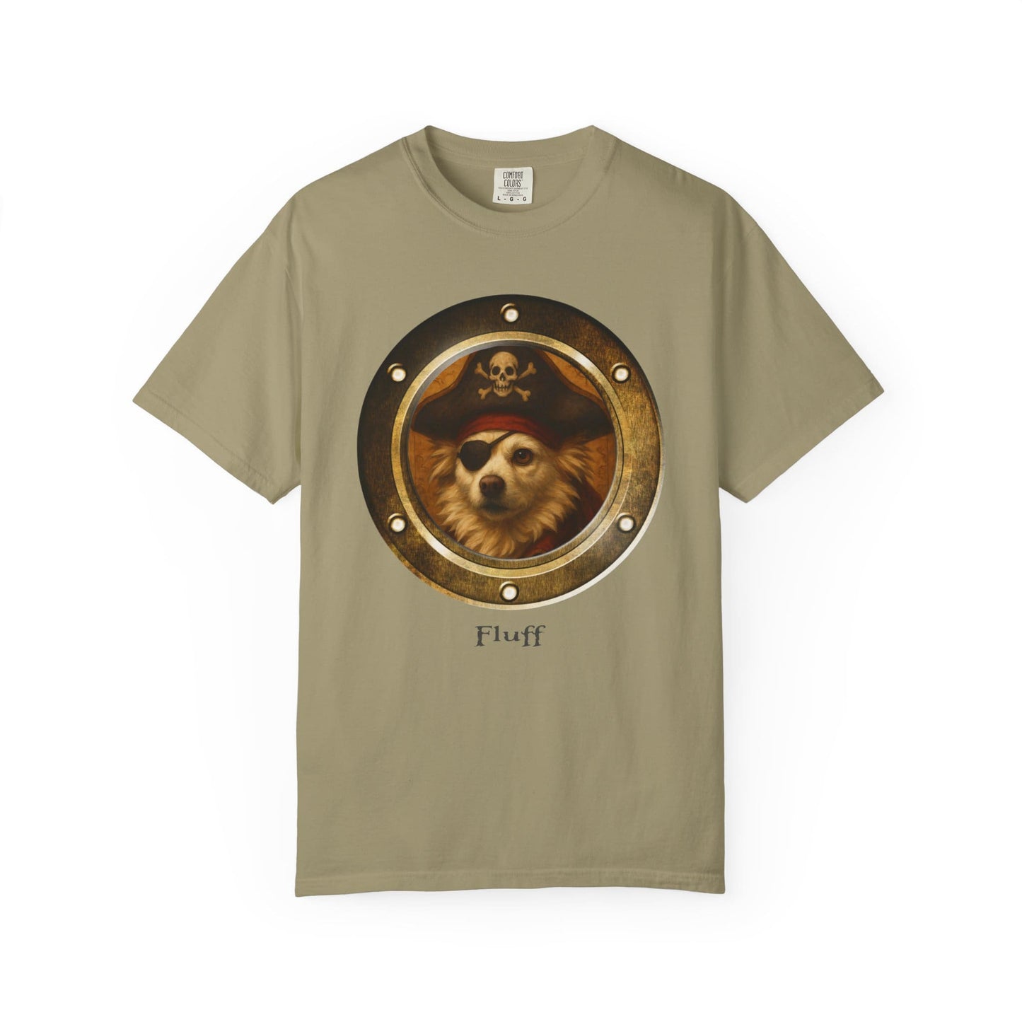 Personalized Comfort Colors T-Shirt | Pirate Pup Design with Your Dog's Photo & Name_Doggo Mojo_T-shirts_13
