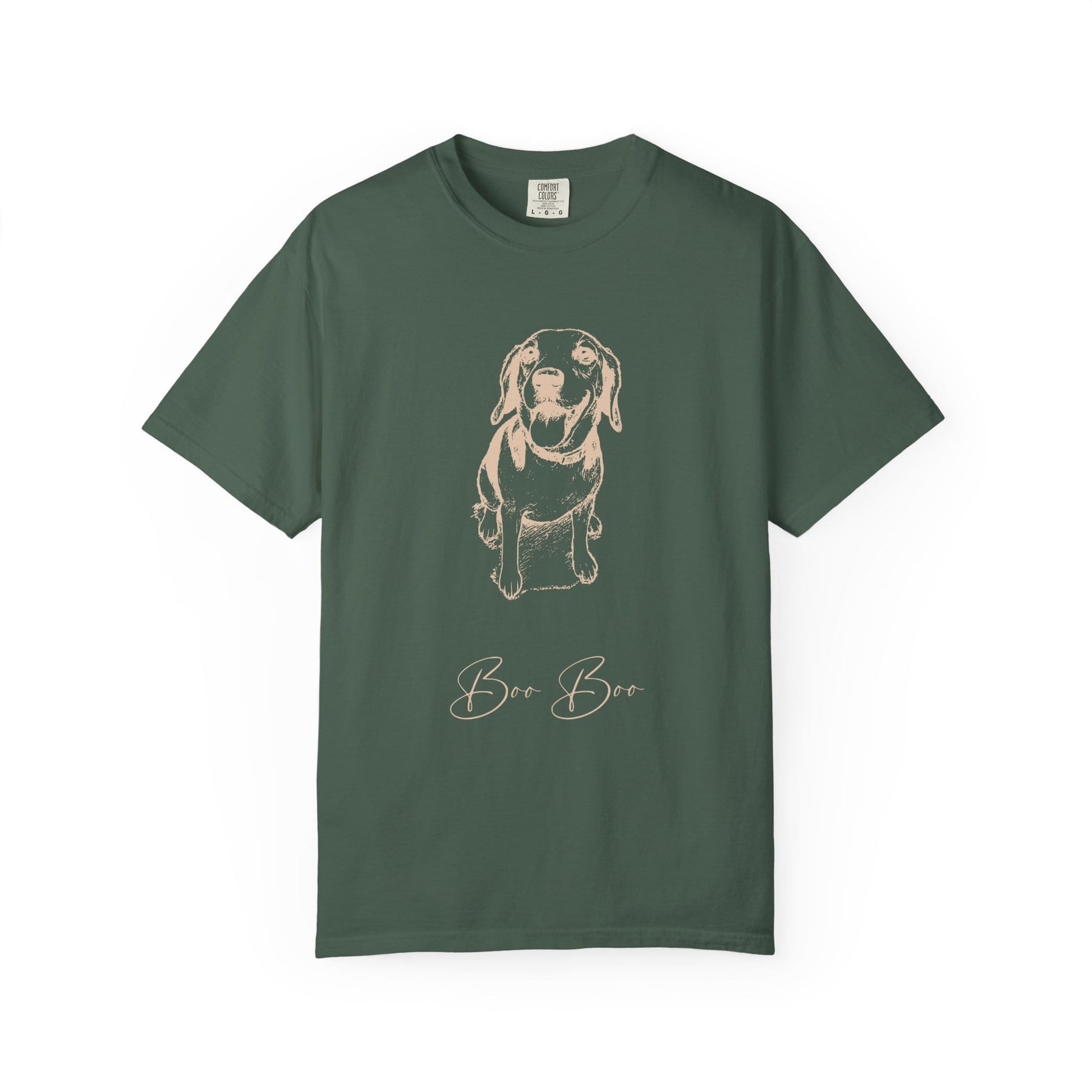 Personalized Comfort Colors Tee | Custom Dog Sketch & Dog's Name_Doggo Mojo_T-shirts_17