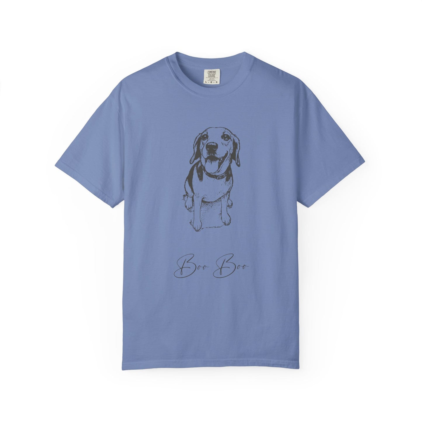 Personalized Comfort Colors Tee | Custom Dog Sketch & Dog's Name_Doggo Mojo_T-shirts_16