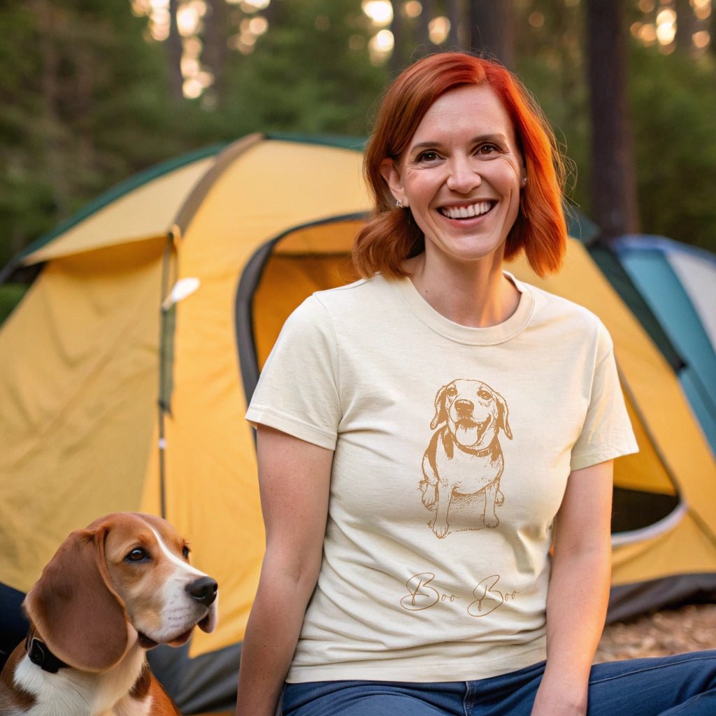 Personalized Comfort Colors Tee: Custom Dog Sketch & Dog's Name_Doggo Mojo_T-shirts_1