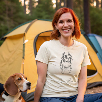 Personalized Comfort Colors Tee | Custom Dog Sketch & Dog's Name_Doggo Mojo_T-shirts_1