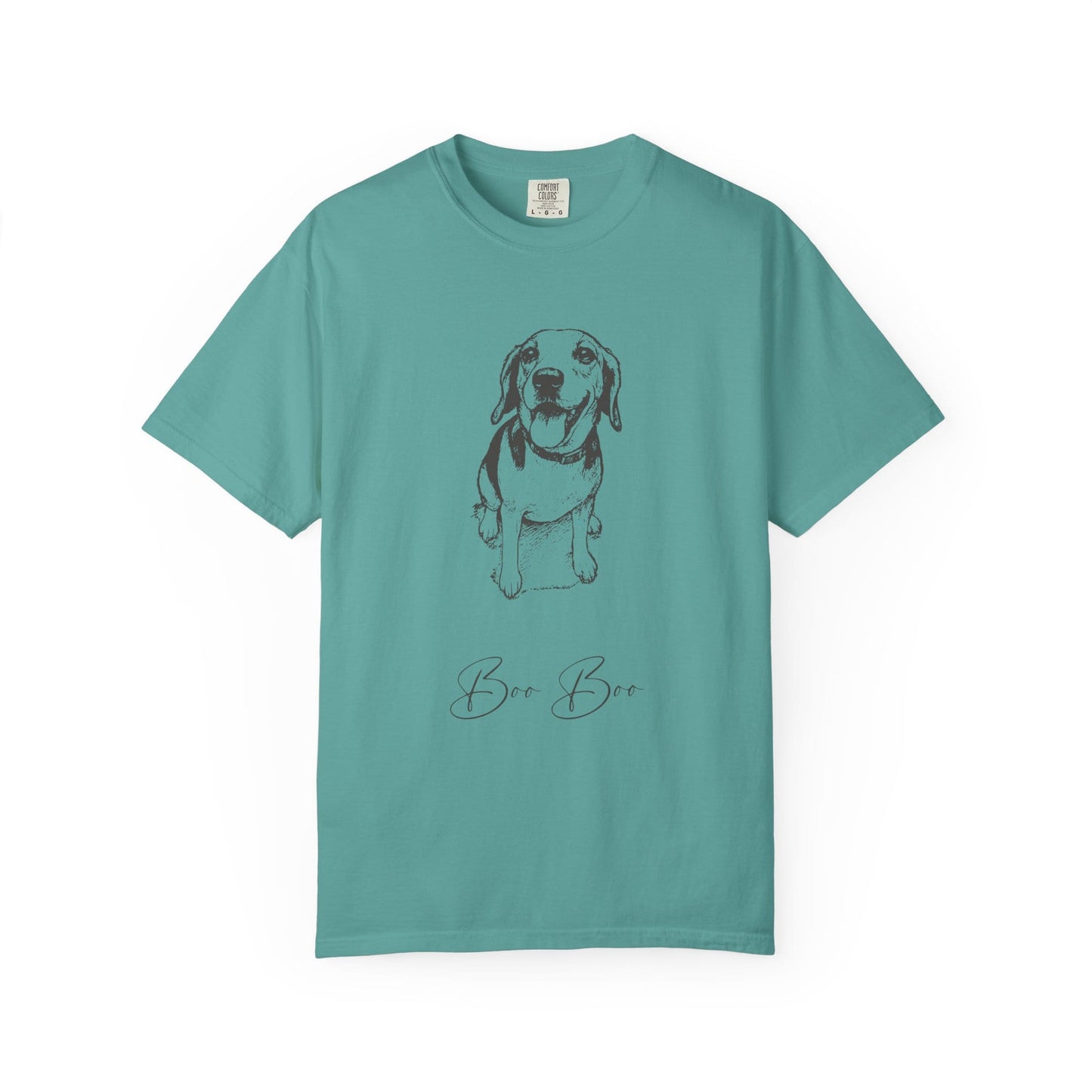 Personalized Comfort Colors Tee | Custom Dog Sketch & Dog's Name_Doggo Mojo_T-shirts_13