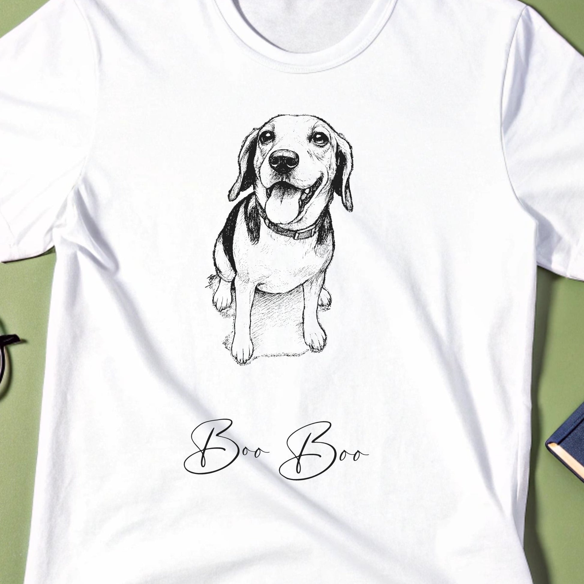 Personalized Comfort Colors Tee: Custom Dog Sketch & Dog's Name_Doggo Mojo_T-shirts_5