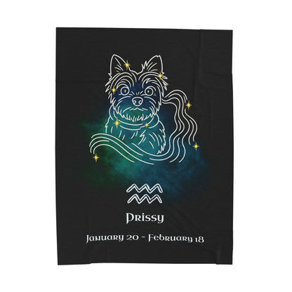 Personalized Dog Blanket | Aquarius Zodiac Design with Your Dog's Photo & Name_Doggo Mojo_Blankets_8