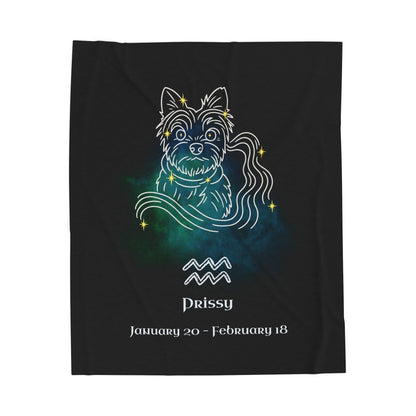 Personalized Dog Blanket | Aquarius Zodiac Design with Your Dog's Photo & Name_Doggo Mojo_Blankets_9