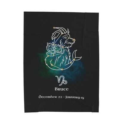 Personalized Dog Blanket | Capricorn Zodiac Design with Your Dog's Photo & Name_Doggo Mojo_Blankets_7