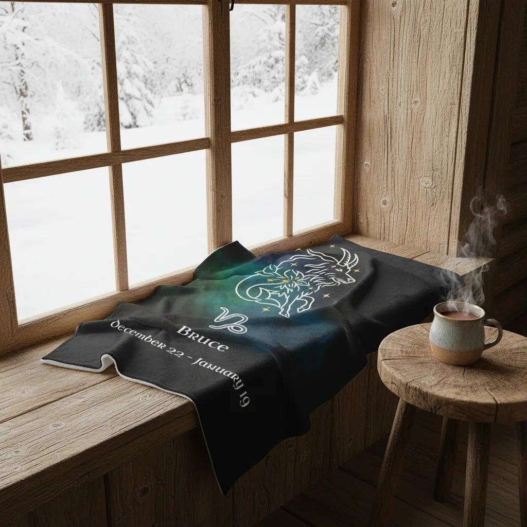 Personalized Dog Blanket | Capricorn Zodiac Design with Your Dog's Photo & Name (Sherpa Fleece)_Doggo Mojo_Blankets_3