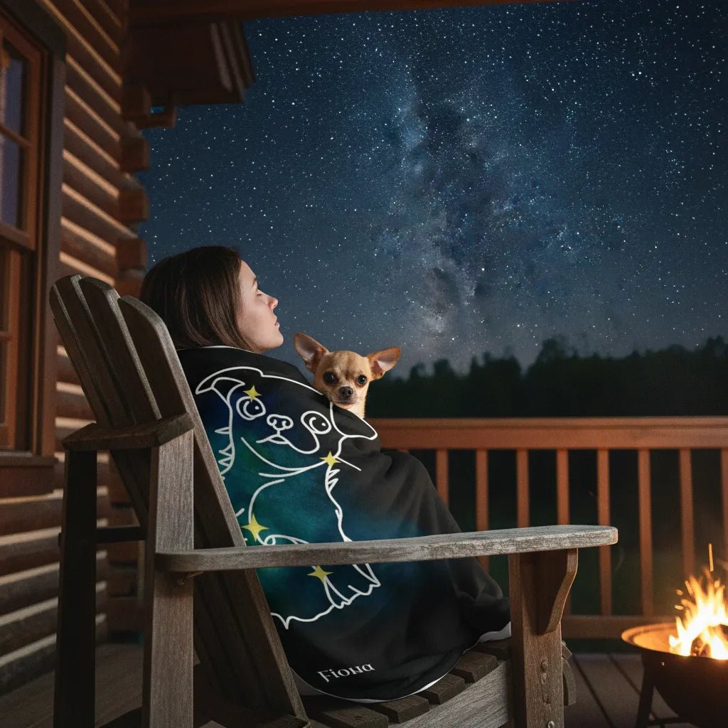 Personalized Dog Blanket | Mystic Dog Design with Your Dog's Photo & Name_Doggo Mojo_Blankets_3