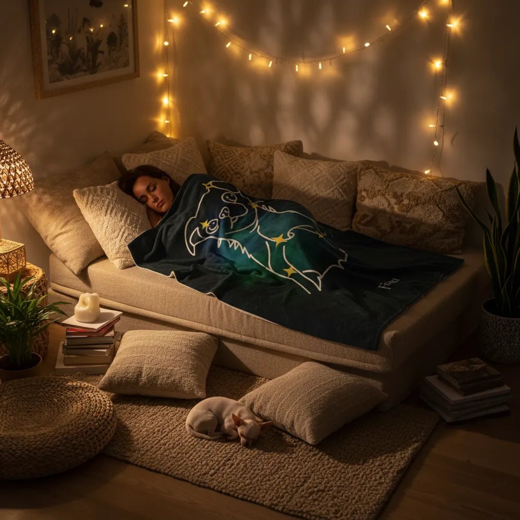 Personalized Dog Blanket | Mystic Dog Design with Your Dog's Photo & Name_Doggo Mojo_Blankets_4