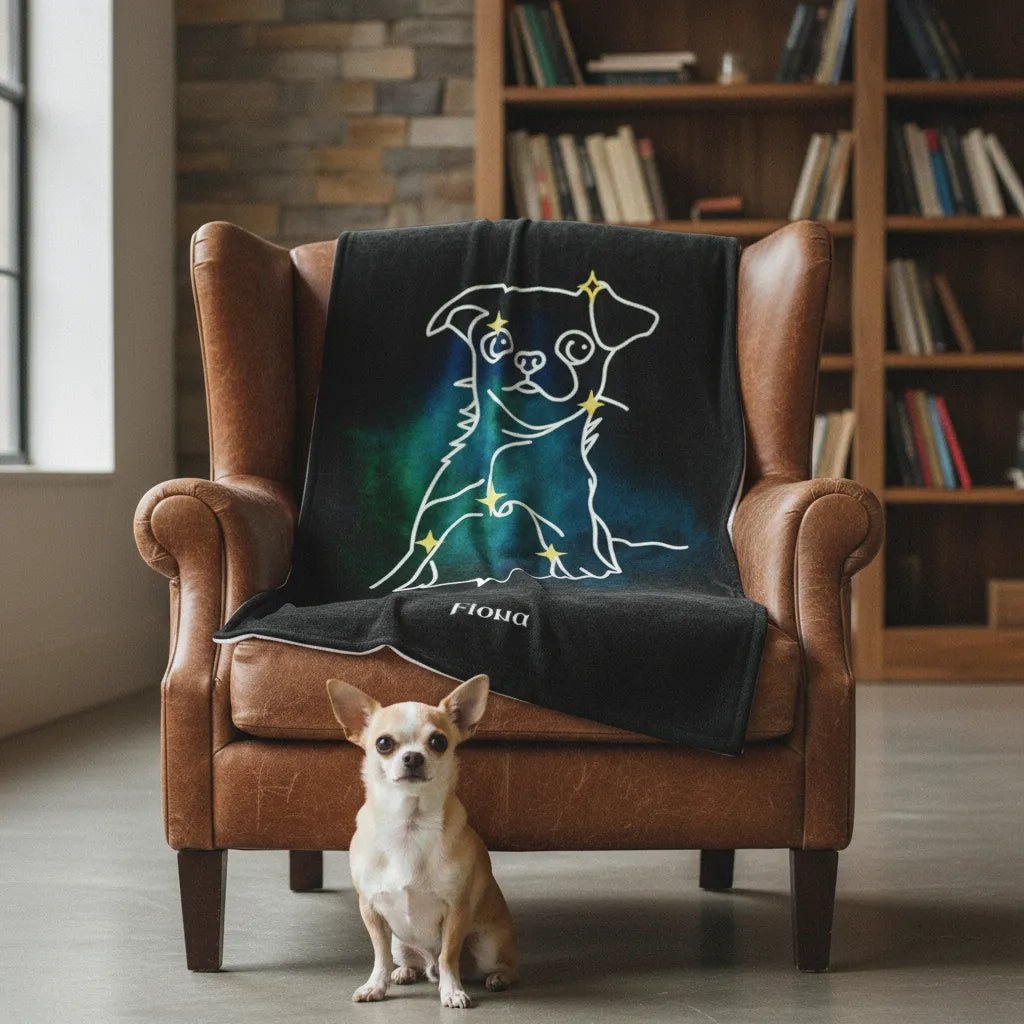 Personalized Dog Blanket | Mystic Dog Design with Your Dog's Photo & Name_Doggo Mojo_Blankets_1