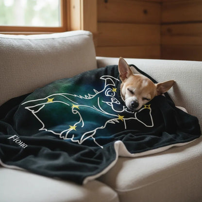 Personalized Dog Blanket | Mystic Dog Design with Your Dog's Photo & Name_Doggo Mojo_Blankets_2