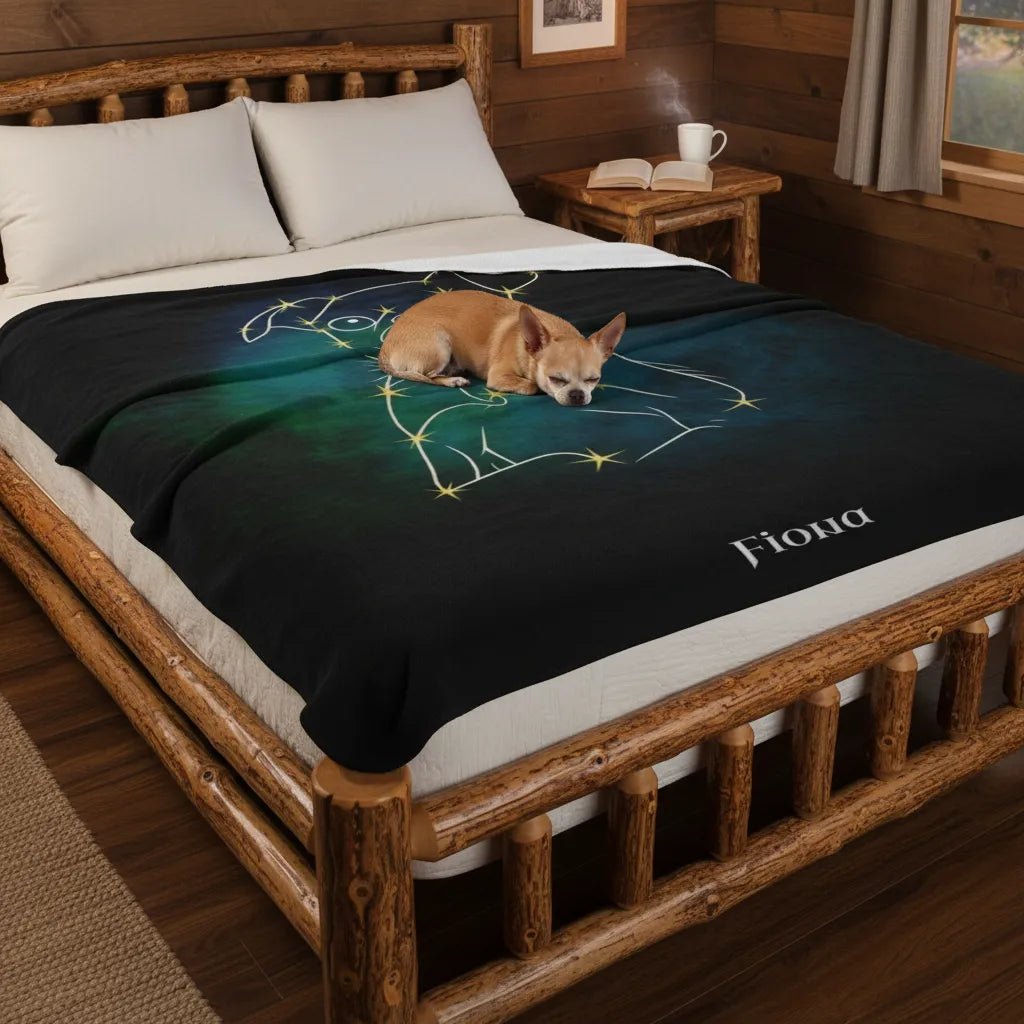 Personalized Dog Blanket | Mystic Dog Design with Your Dog's Photo & Name (Sherpa Fleece)_Doggo Mojo_Blankets_3