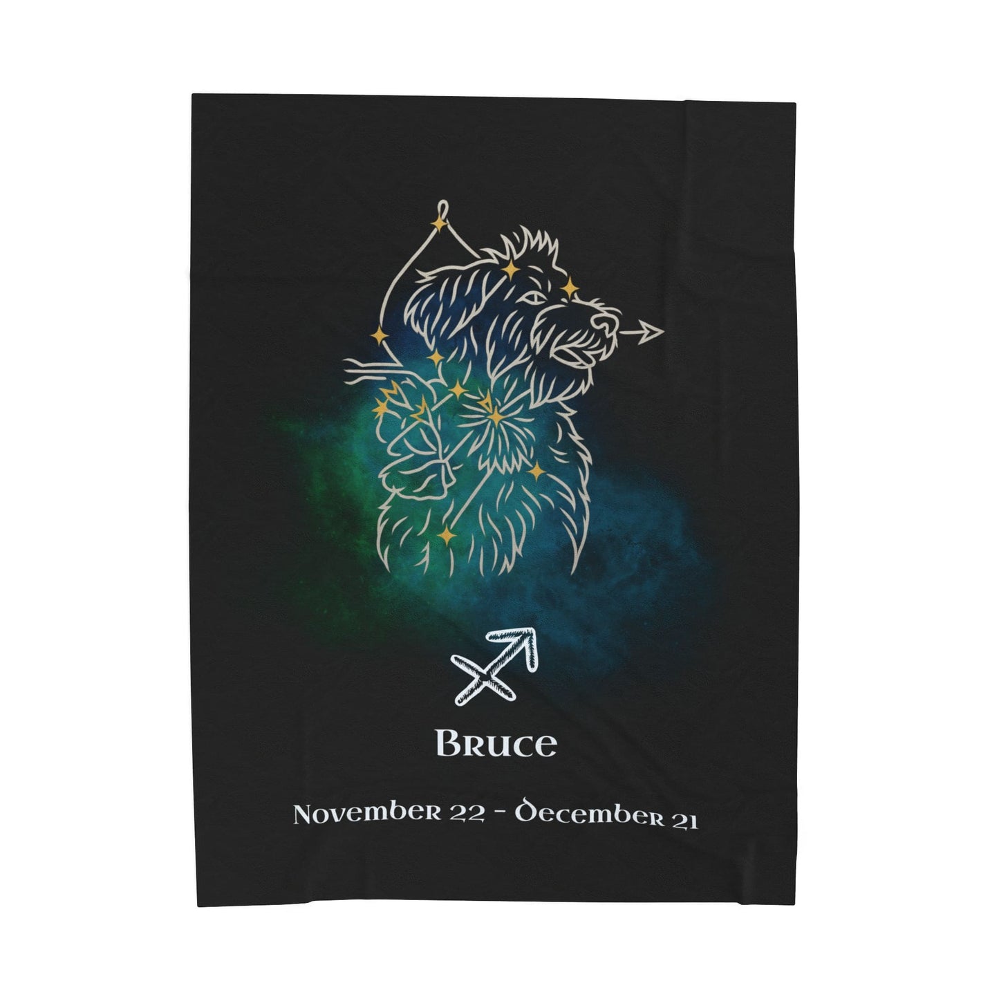 Personalized Dog Blanket | Sagittarius Zodiac Design with Your Dog's Photo & Name_Doggo Mojo_Blankets_7