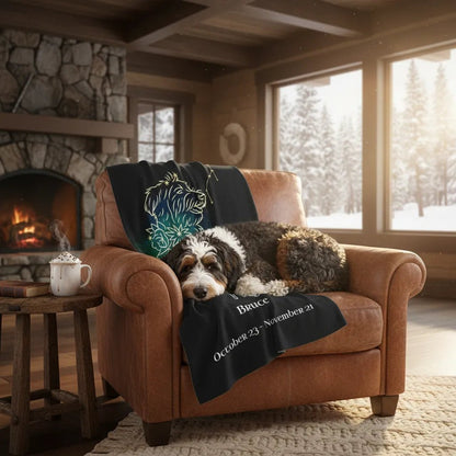 Personalized Dog Blanket | Scorpio Zodiac Design with Your Dog's Photo & Name_Doggo Mojo_Blankets_3