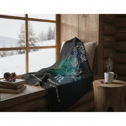 Personalized Dog Blanket | Scorpio Zodiac Design with Your Dog's Photo & Name (Sherpa Fleece)_Doggo Mojo_Blankets_4