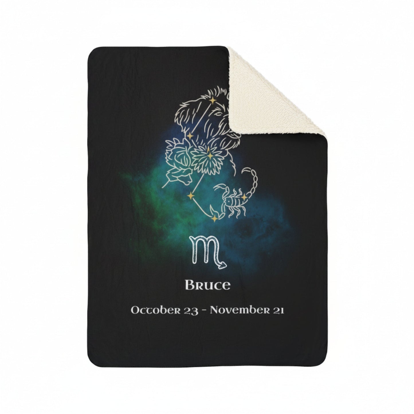 Personalized Dog Blanket | Scorpio Zodiac Design with Your Dog's Photo & Name (Sherpa Fleece)_Doggo Mojo_Blankets_7