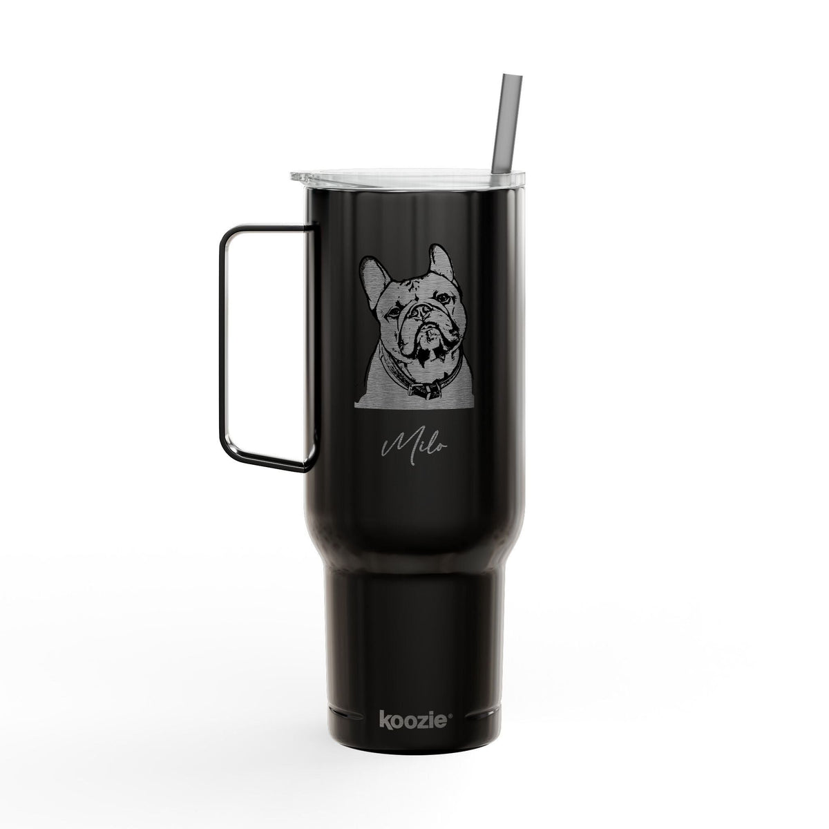 Personalized Durham Dog 40oz Recycled Travel Tumbler | Modern Sketch Custom Engraved_Doggo Mojo_Travel Tumbler_9