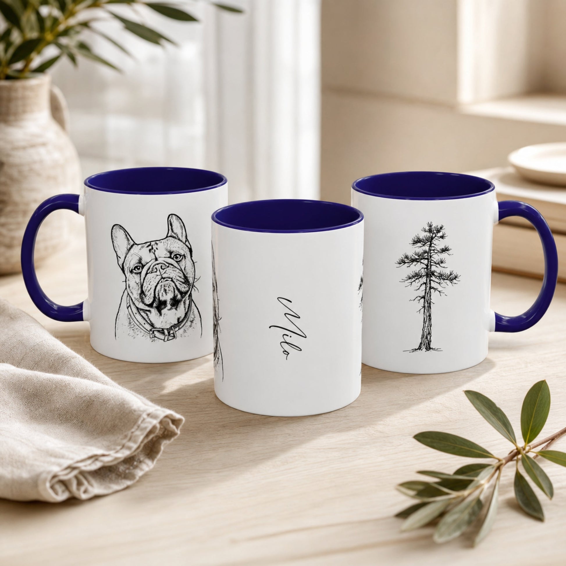 Personalized Durham Dog Ceramic Accent Mug | Modern Sketch Photo Upload_Doggo Mojo_Ceramic Mugs_3