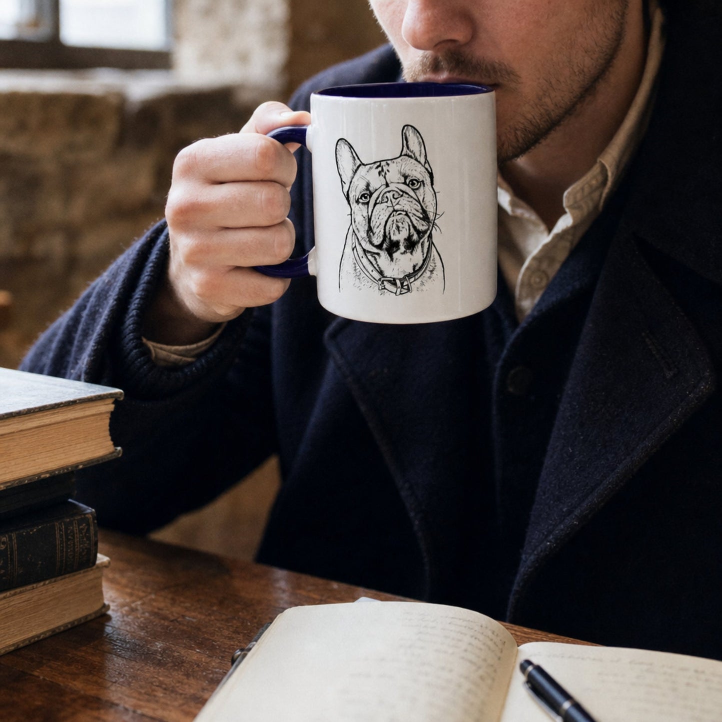 Personalized Durham Dog Ceramic Accent Mug | Modern Sketch Photo Upload_Doggo Mojo_Ceramic Mugs_2