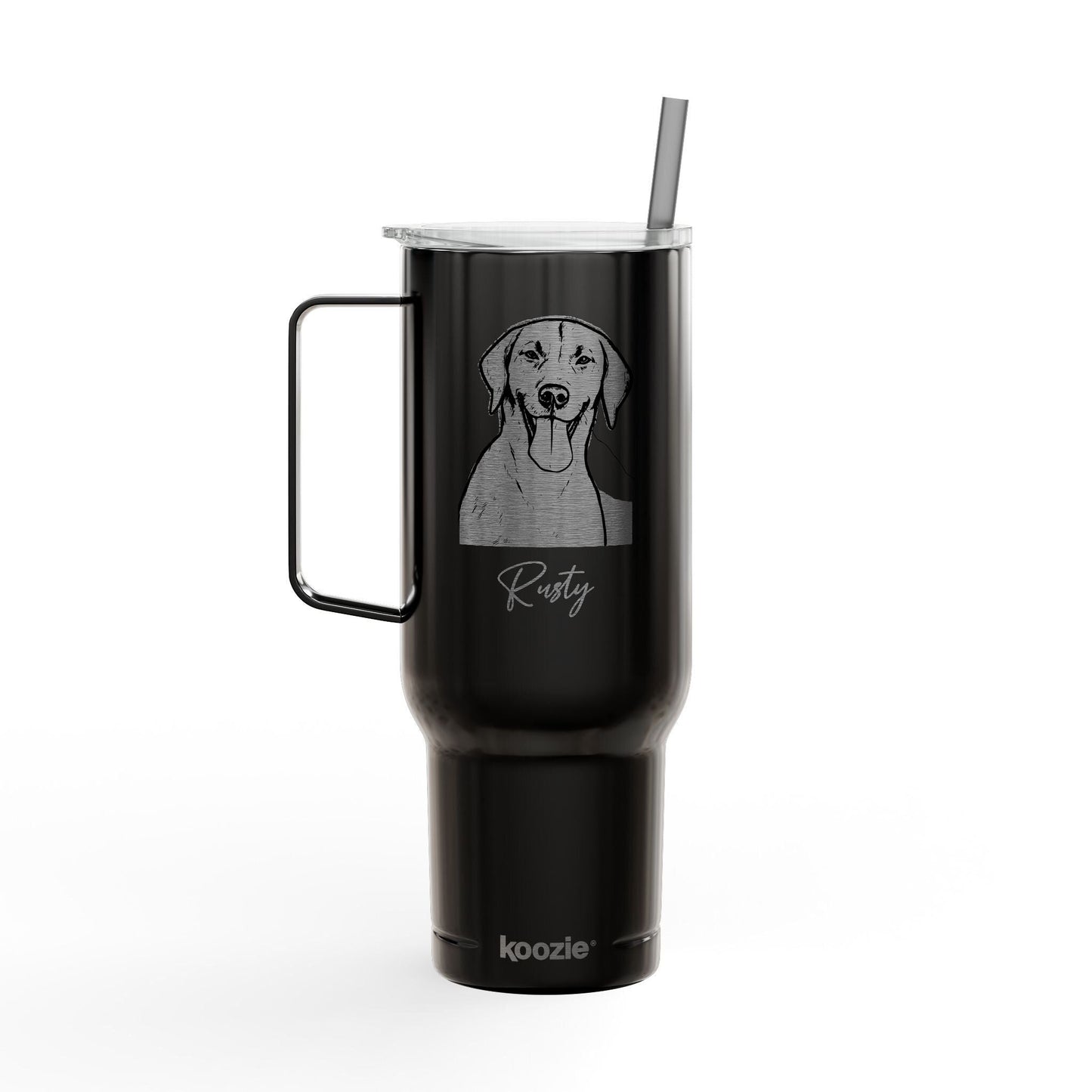 Personalized Fayetteville Dog 40oz Recycled Travel Tumbler | Modern Sketch Custom Engraved_Doggo Mojo_Travel Tumbler_9