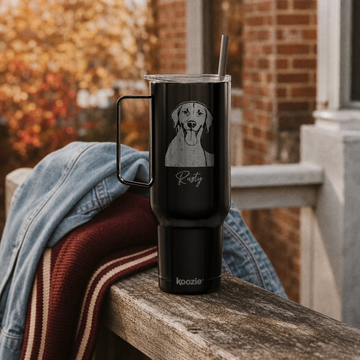 Personalized Fayetteville Dog 40oz Recycled Travel Tumbler | Modern Sketch Custom Engraved_Doggo Mojo_Travel Tumbler_5