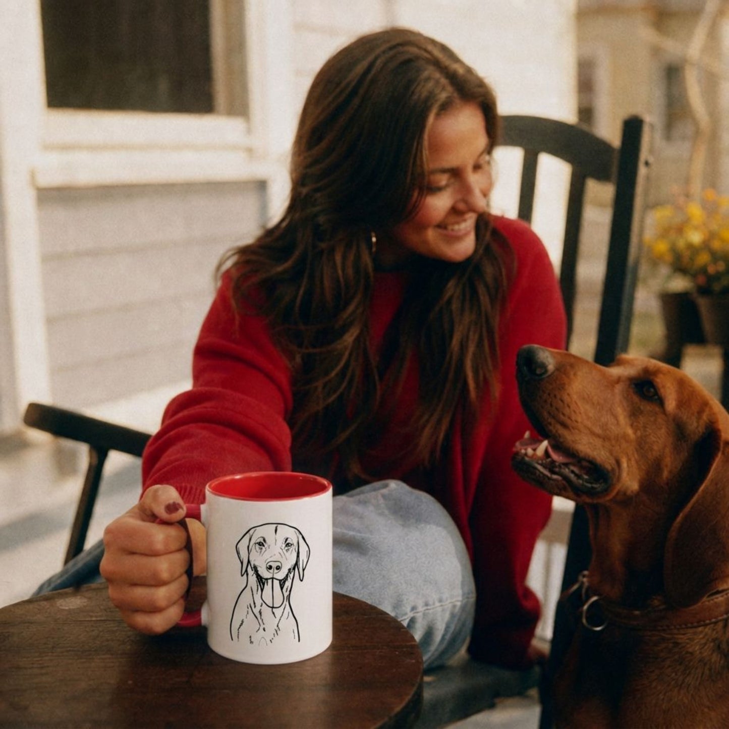 Personalized Fayetteville Dog Ceramic Accent Mug | Modern Sketch Photo Upload_Doggo Mojo_Ceramic Mugs_1