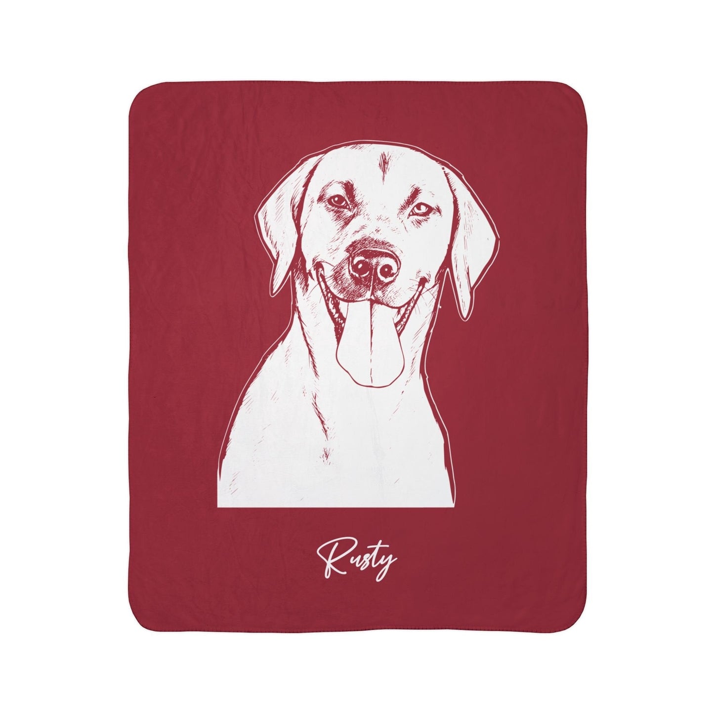 Personalized Fayetteville Dog Sherpa Blanket | Modern Sketch Photo Upload_Doggo Mojo_Sherpa Blankets_6