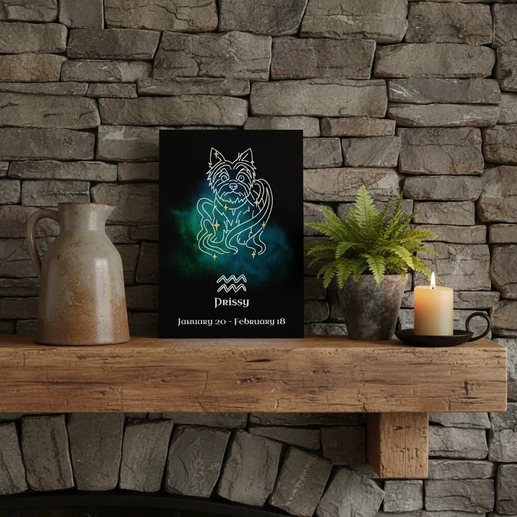 Personalized Frameless Art Print | Aquarius Design with Your Dog's Photo & Name_Doggo Mojo_Frameless Print_2