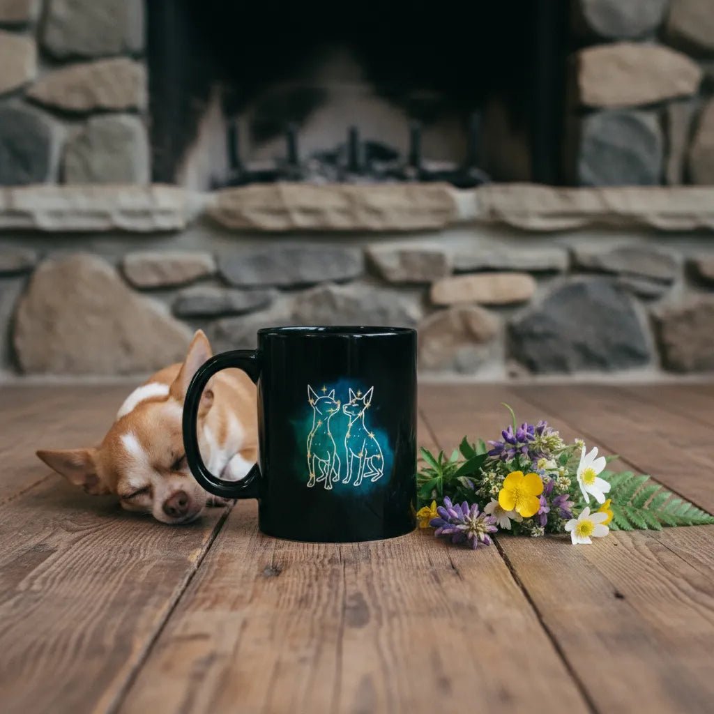 Personalized Gemini Dog Mug | Modern Sketch Photo Upload_Doggo Mojo_Ceramic Mugs_1