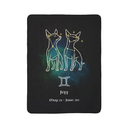 Personalized Gemini Dog Sherpa Blanket | Modern Sketch Photo Upload_Doggo Mojo_Blankets_11