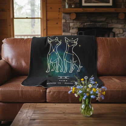 Personalized Gemini Dog Sherpa Blanket | Modern Sketch Photo Upload_Doggo Mojo_Blankets_3