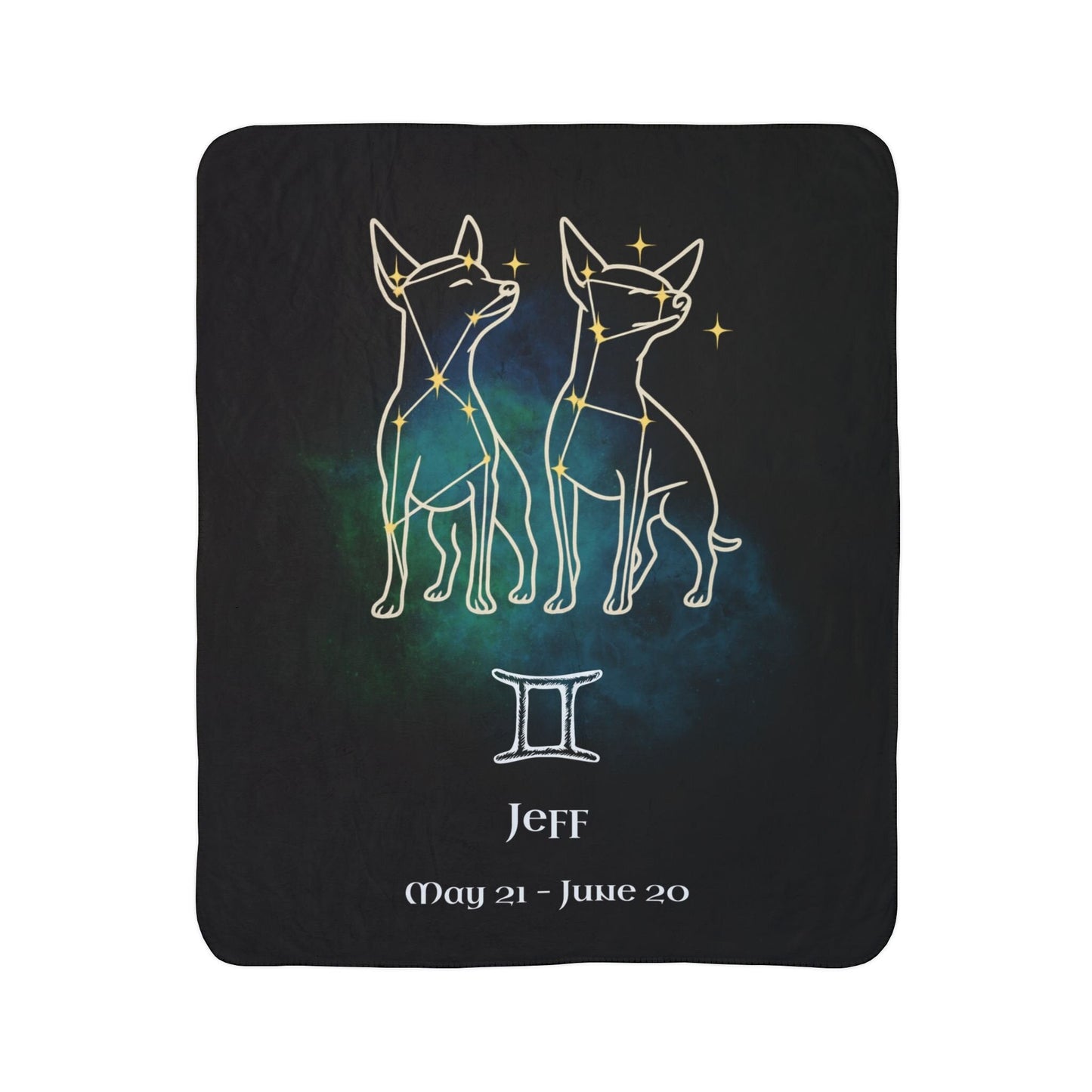 Personalized Gemini Dog Sherpa Blanket | Modern Sketch Photo Upload_Doggo Mojo_Blankets_10