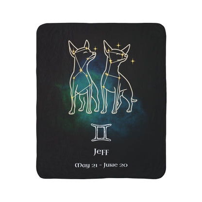 Personalized Gemini Dog Sherpa Blanket | Modern Sketch Photo Upload_Doggo Mojo_Blankets_10