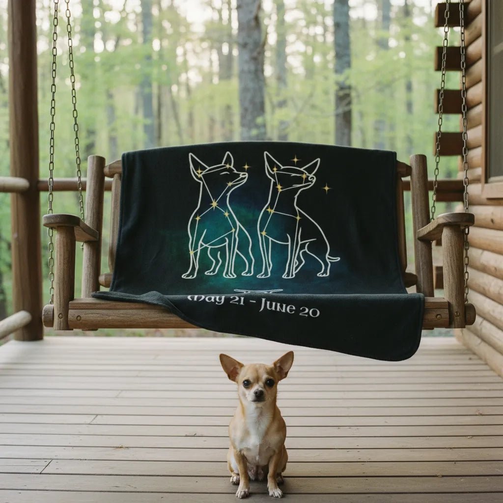 Personalized Gemini Dog Sherpa Blanket | Modern Sketch Photo Upload_Doggo Mojo_Blankets_1