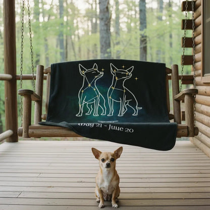 Personalized Gemini Dog Sherpa Blanket | Modern Sketch Photo Upload_Doggo Mojo_Blankets_1