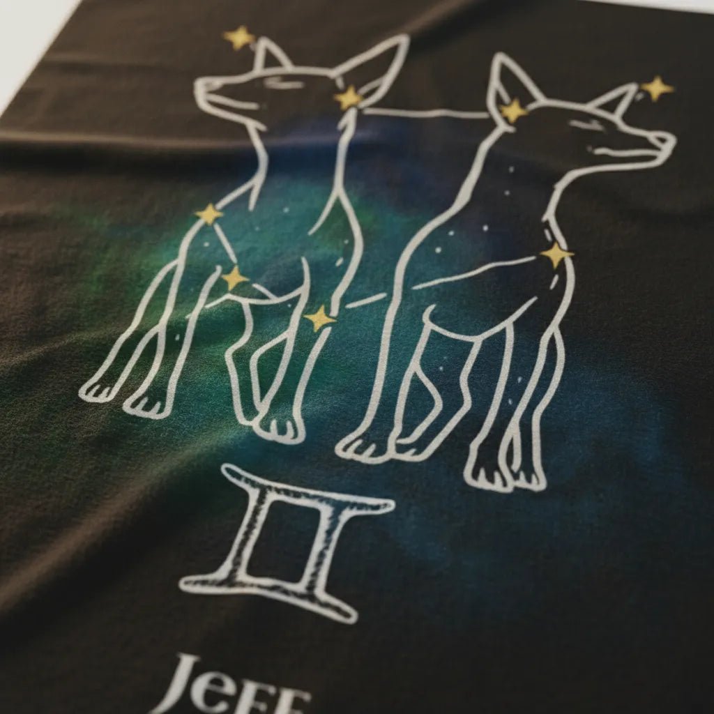 Personalized Gemini Dog Velveteen Blanket | Modern Sketch Photo Upload_Doggo Mojo_Blankets_5