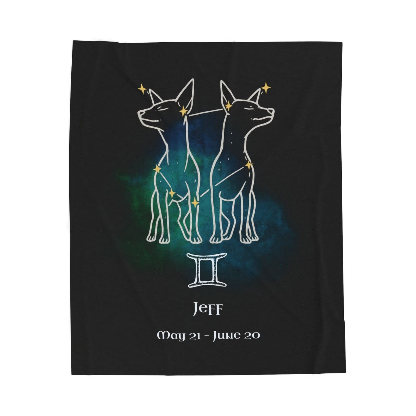 Personalized Gemini Dog Velveteen Blanket | Modern Sketch Photo Upload_Doggo Mojo_Blankets_9