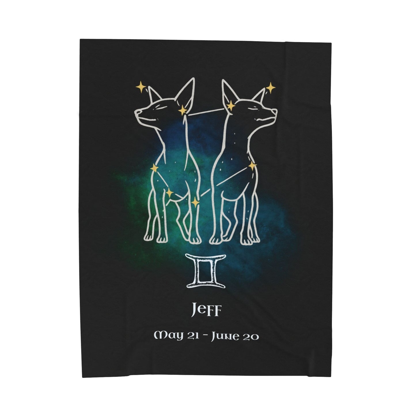 Personalized Gemini Dog Velveteen Blanket | Modern Sketch Photo Upload_Doggo Mojo_Blankets_10