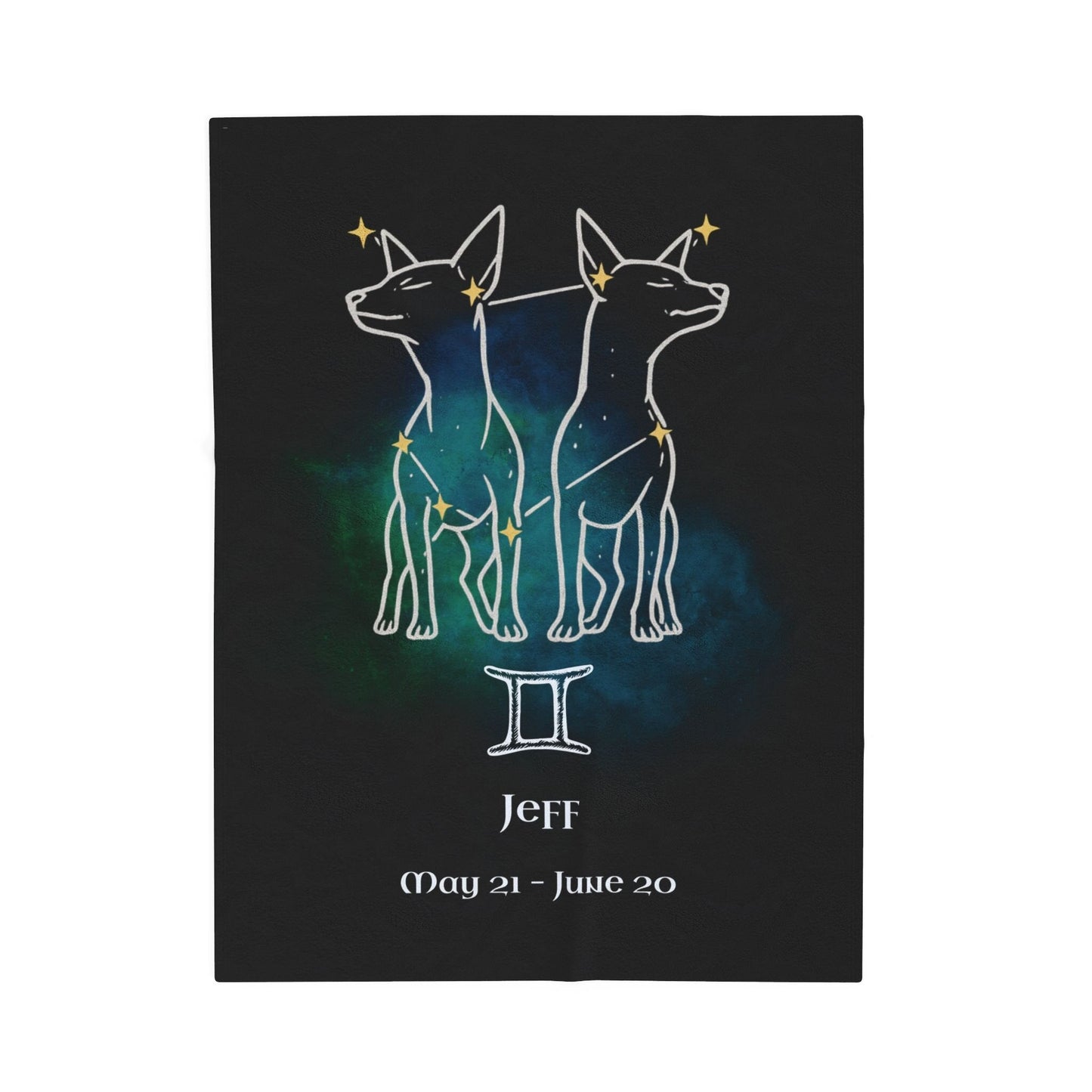 Personalized Gemini Dog Velveteen Blanket | Modern Sketch Photo Upload_Doggo Mojo_Blankets_8