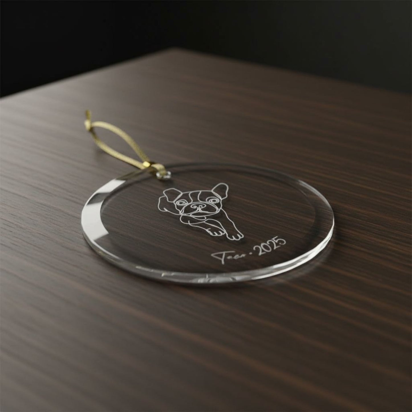 Personalized Glass Ornament | Minimal Line Art Dog Portrait | Heirloom Holiday Keepsake_Doggo Mojo_Holiday Ornaments_4