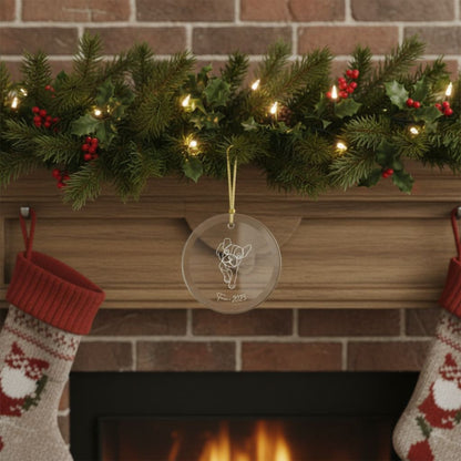 Personalized Glass Ornament | Minimal Line Art Dog Portrait | Heirloom Holiday Keepsake_Doggo Mojo_Holiday Ornaments_2