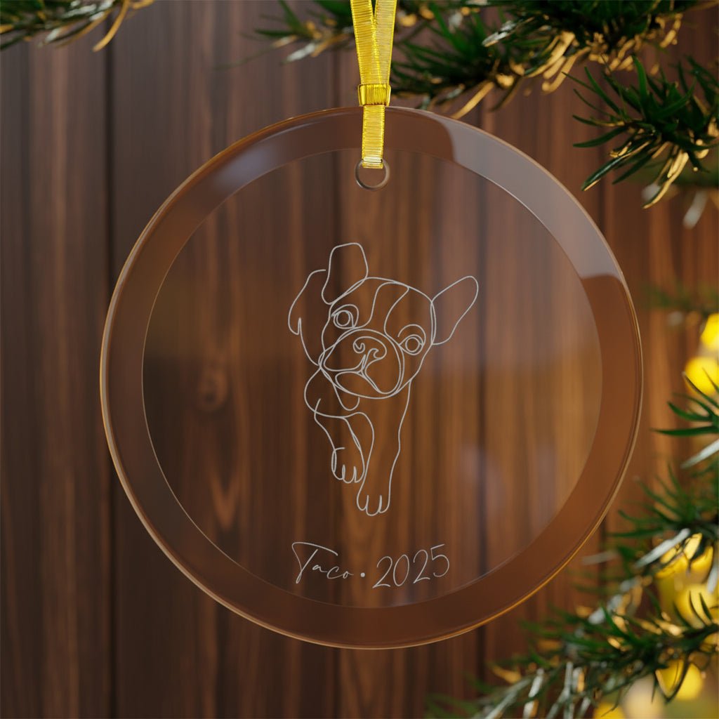 Personalized Glass Ornament | Minimal Line Art Dog Portrait | Heirloom Holiday Keepsake_Doggo Mojo_Holiday Ornaments_6