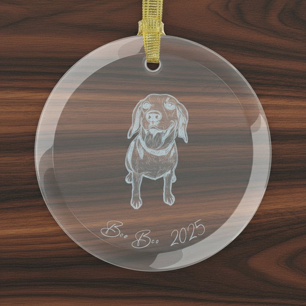 Personalized Glass Ornament | Modern Sketch Dog Portrait | Heirloom Holiday Keepsake_Doggo Mojo_Holiday Ornaments_6