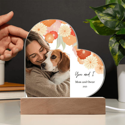 Personalized Heart LED Plaque - Pet & Owner_Doggo Mojo_Novelty Signs_1