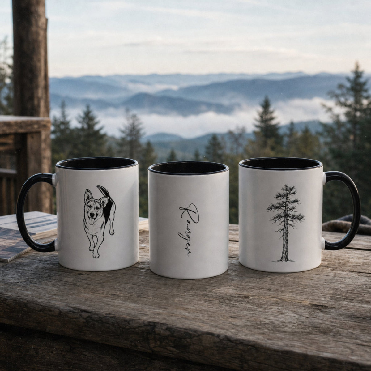 Personalized Heritage Dog Accent Mug | Custom Pet Sketch Ceramic Cup_Doggo Mojo_Ceramic Mugs_3
